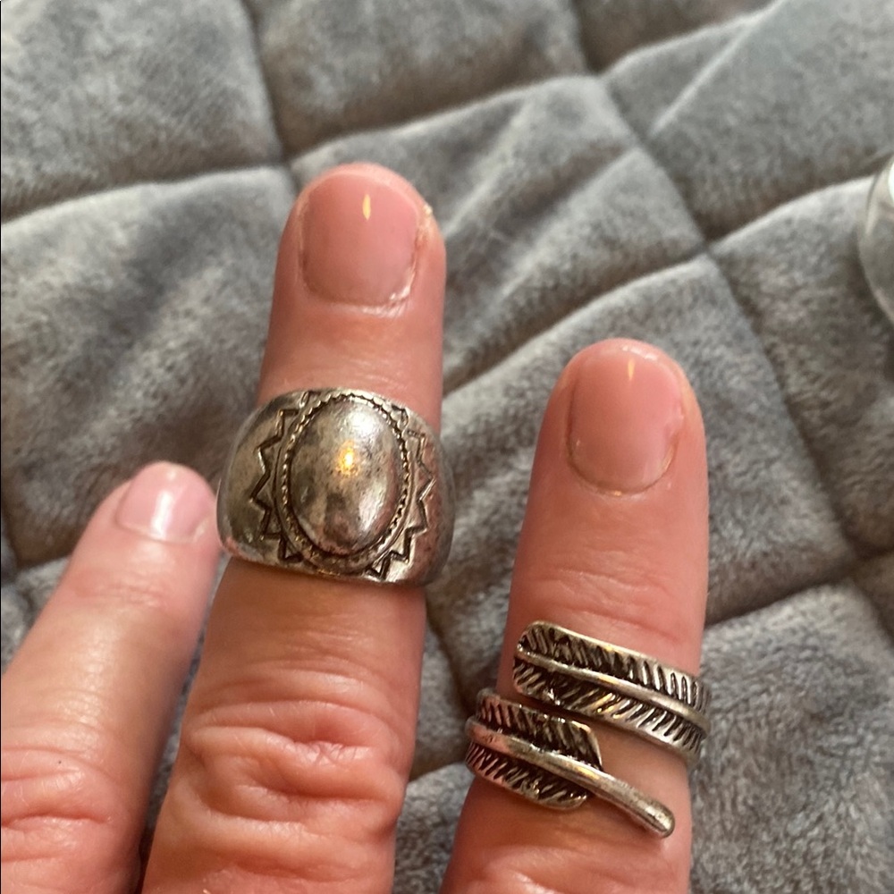Silver Bohemian Ring Set